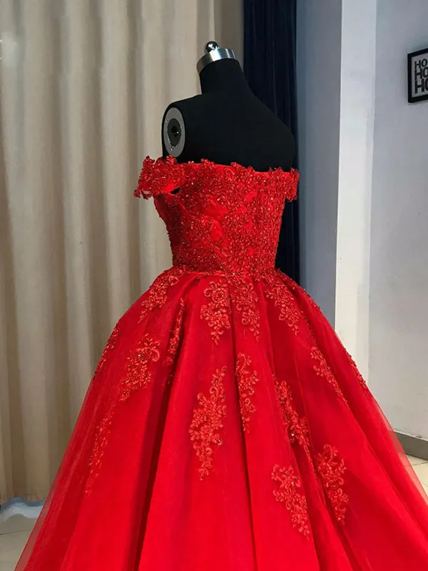 Ball Gown Cap Sleeve Lace Appliques Prom Dresses 2019 Burgundy Prom/Evening Dress PIN7114