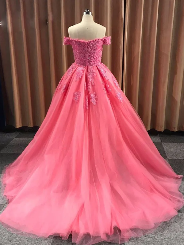 Ball Gown Cap Sleeve Lace Appliques Prom Dresses 2019 Burgundy Prom/Evening Dress PIN7114