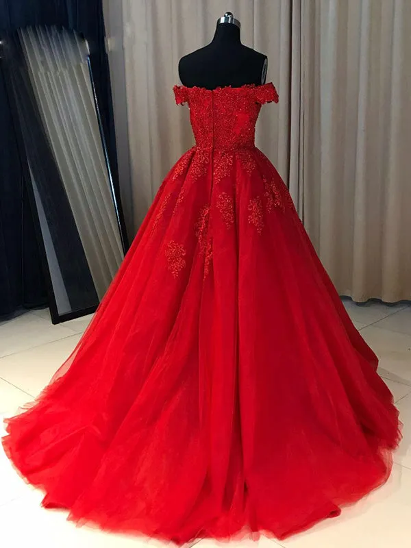 Ball Gown Cap Sleeve Lace Appliques Prom Dresses 2019 Burgundy Prom/Evening Dress PIN7114