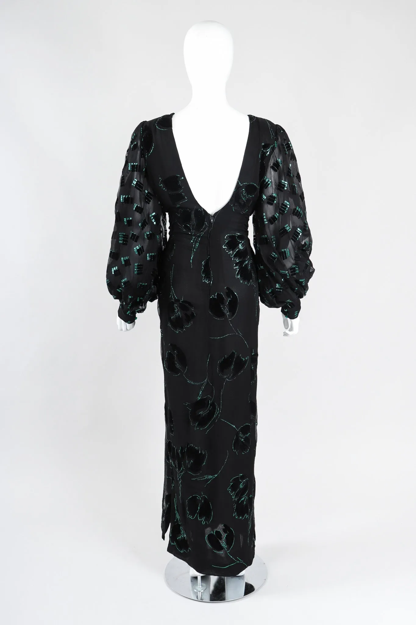 Balloon Sleeve Glitter Dress