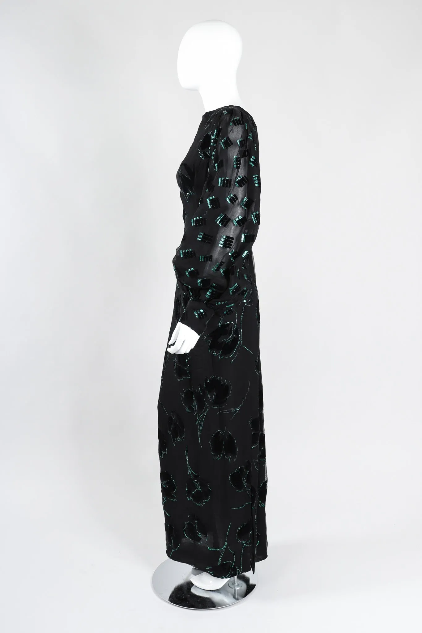 Balloon Sleeve Glitter Dress