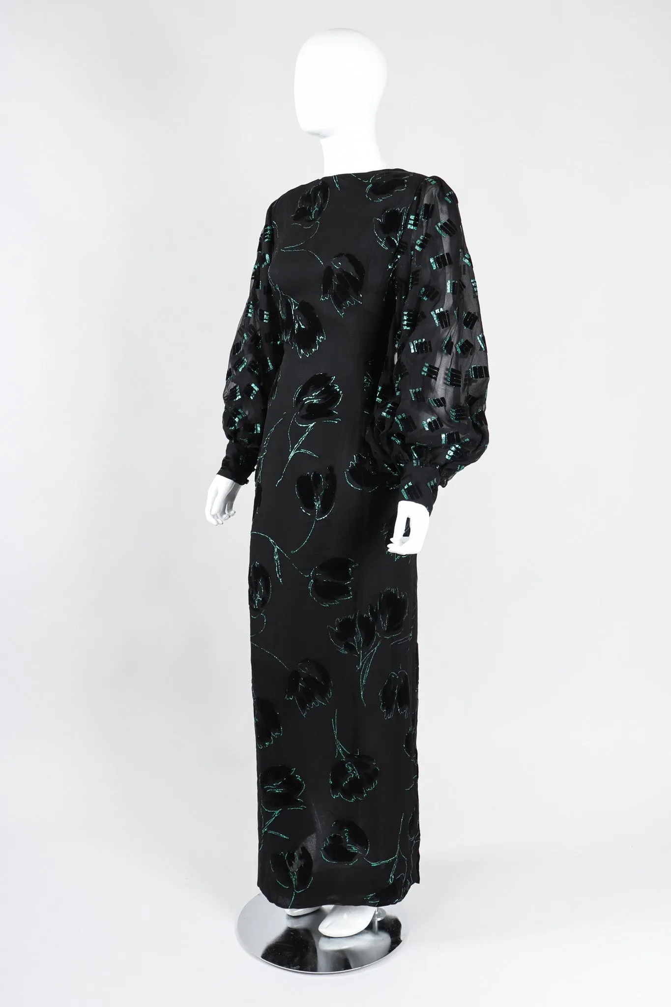 Balloon Sleeve Glitter Dress