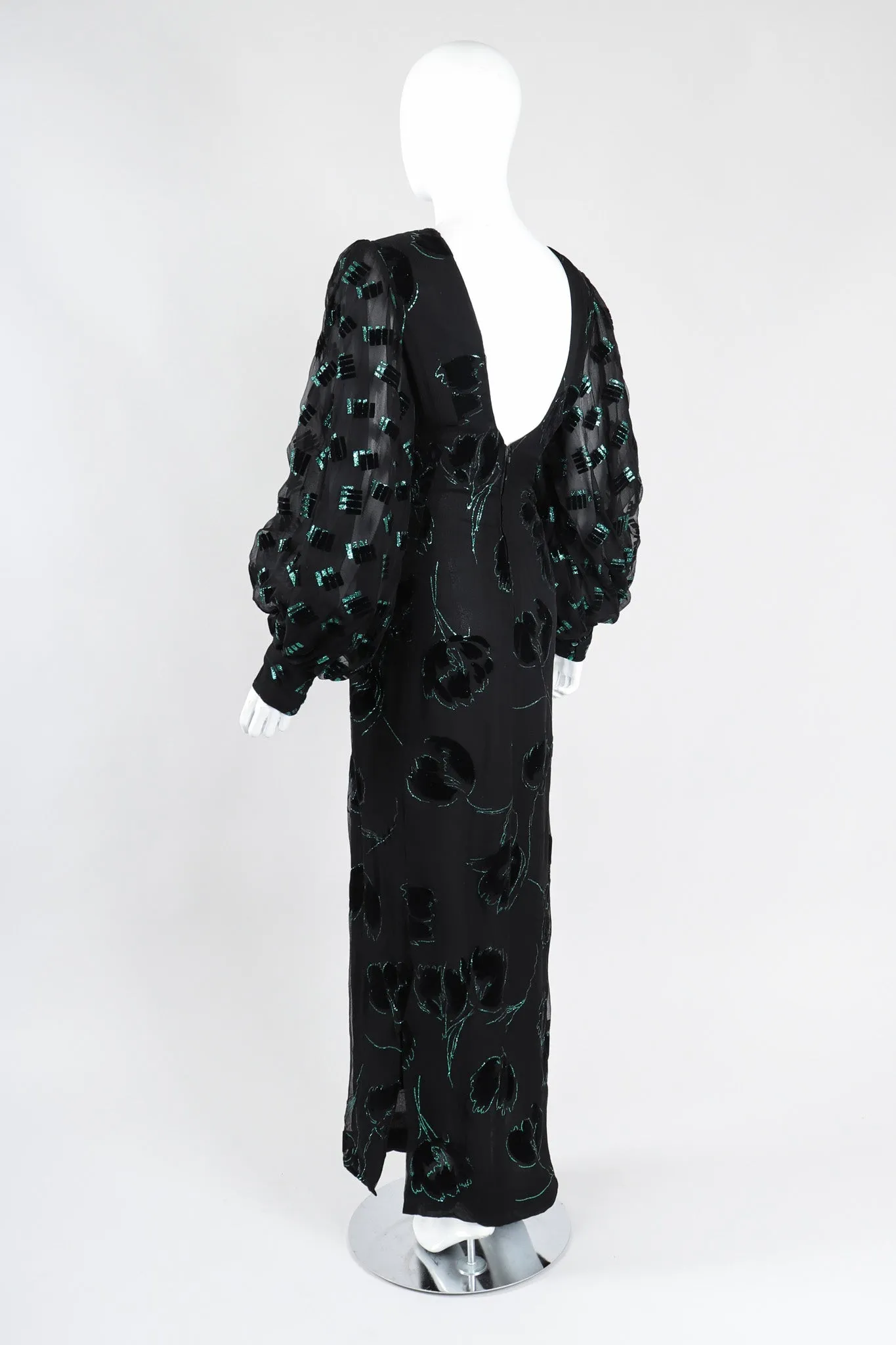 Balloon Sleeve Glitter Dress