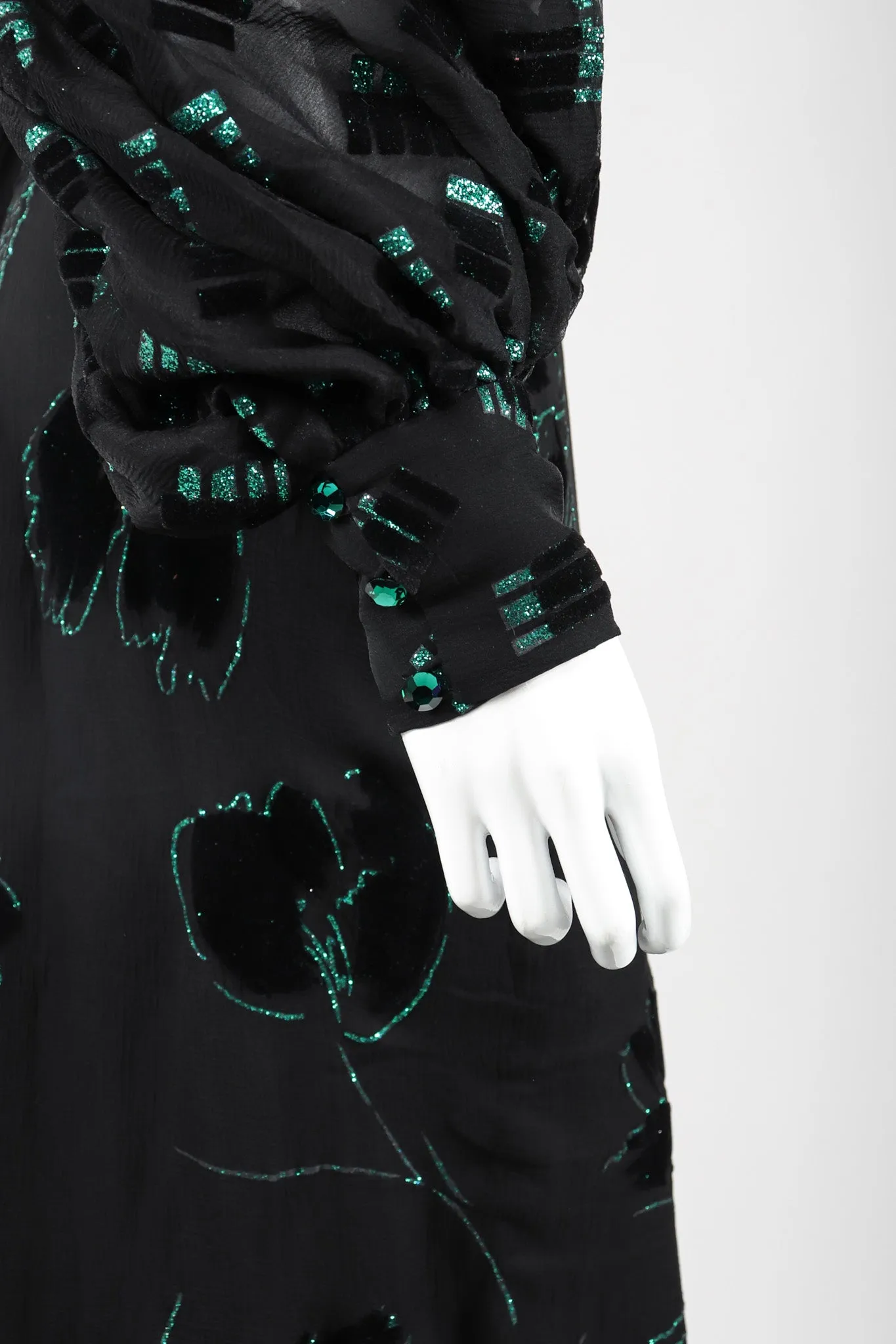 Balloon Sleeve Glitter Dress