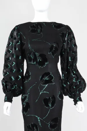 Balloon Sleeve Glitter Dress