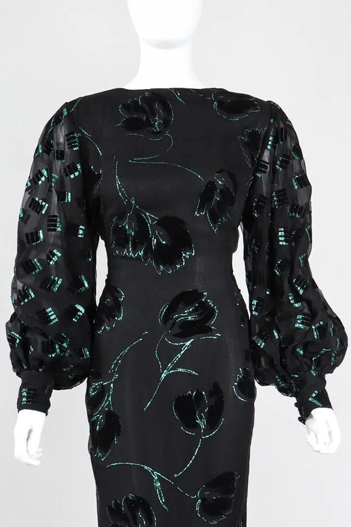 Balloon Sleeve Glitter Dress