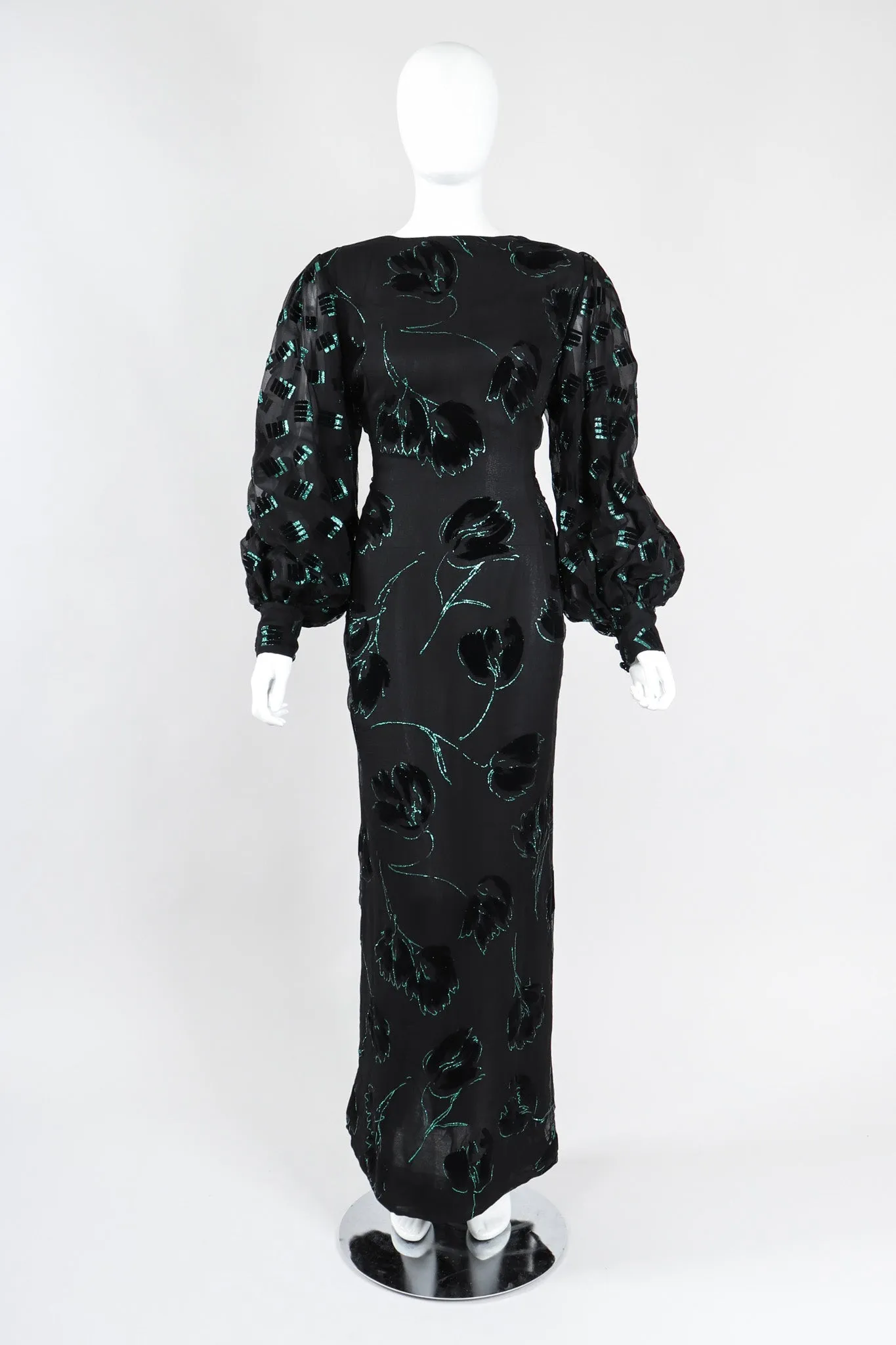 Balloon Sleeve Glitter Dress