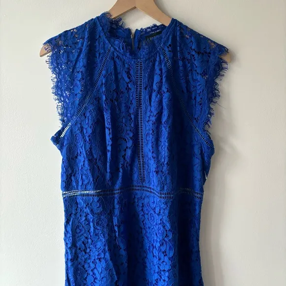 Bardot Lace Panel Dress In Cobalt Sz XL