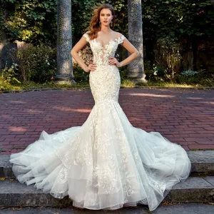 Beading Crystal Lace Mermaid Wedding Dress