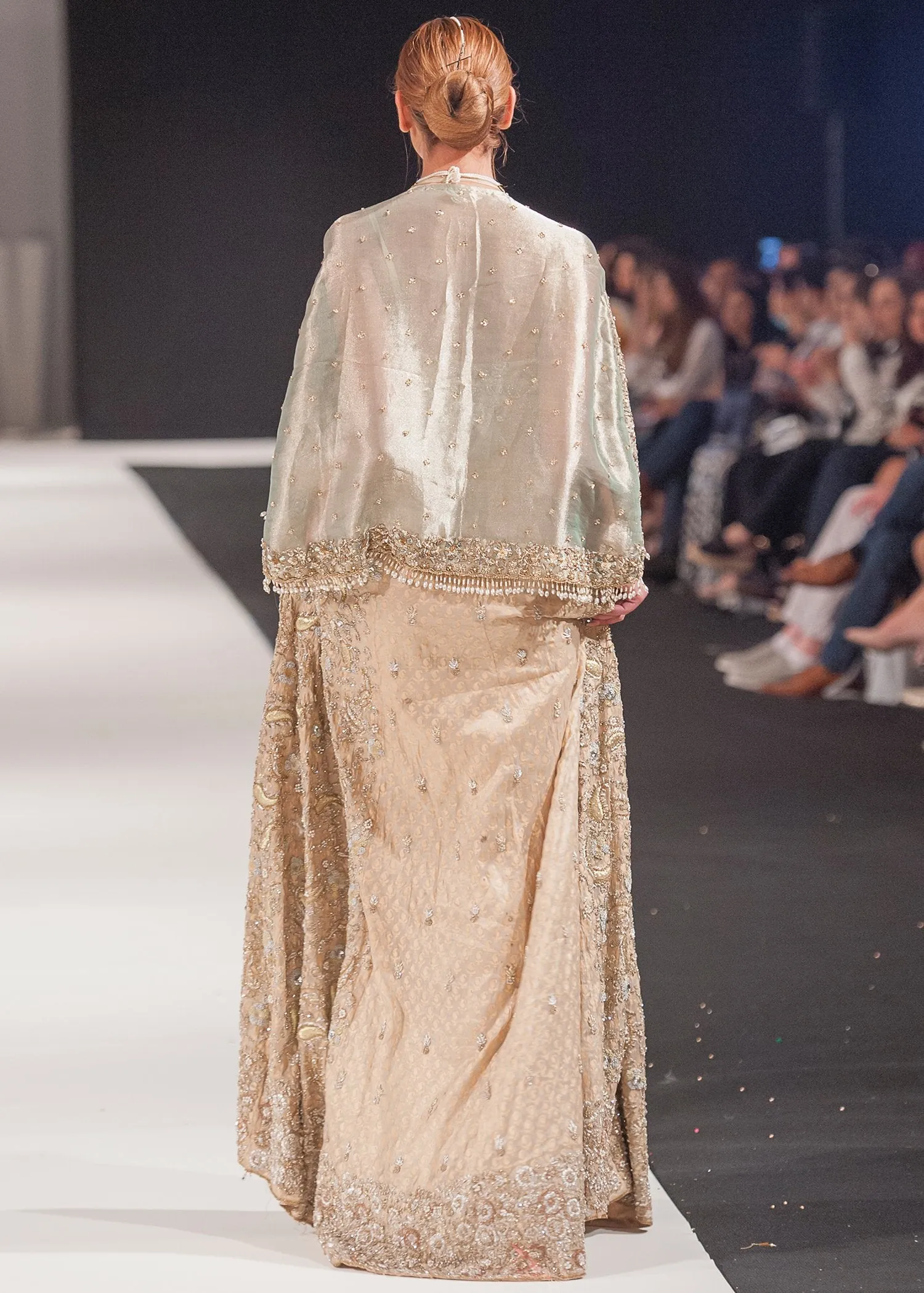 Beautiful Asian embroidered dress in lavish gold color # B3350