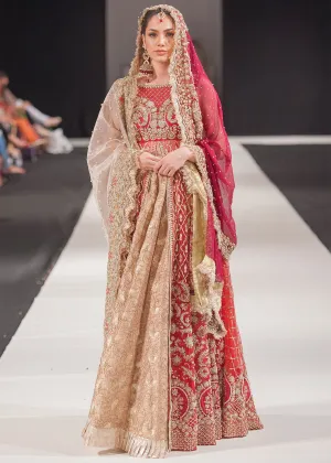 Beautiful embroidered Asian bridal outfit in multi color # B3347