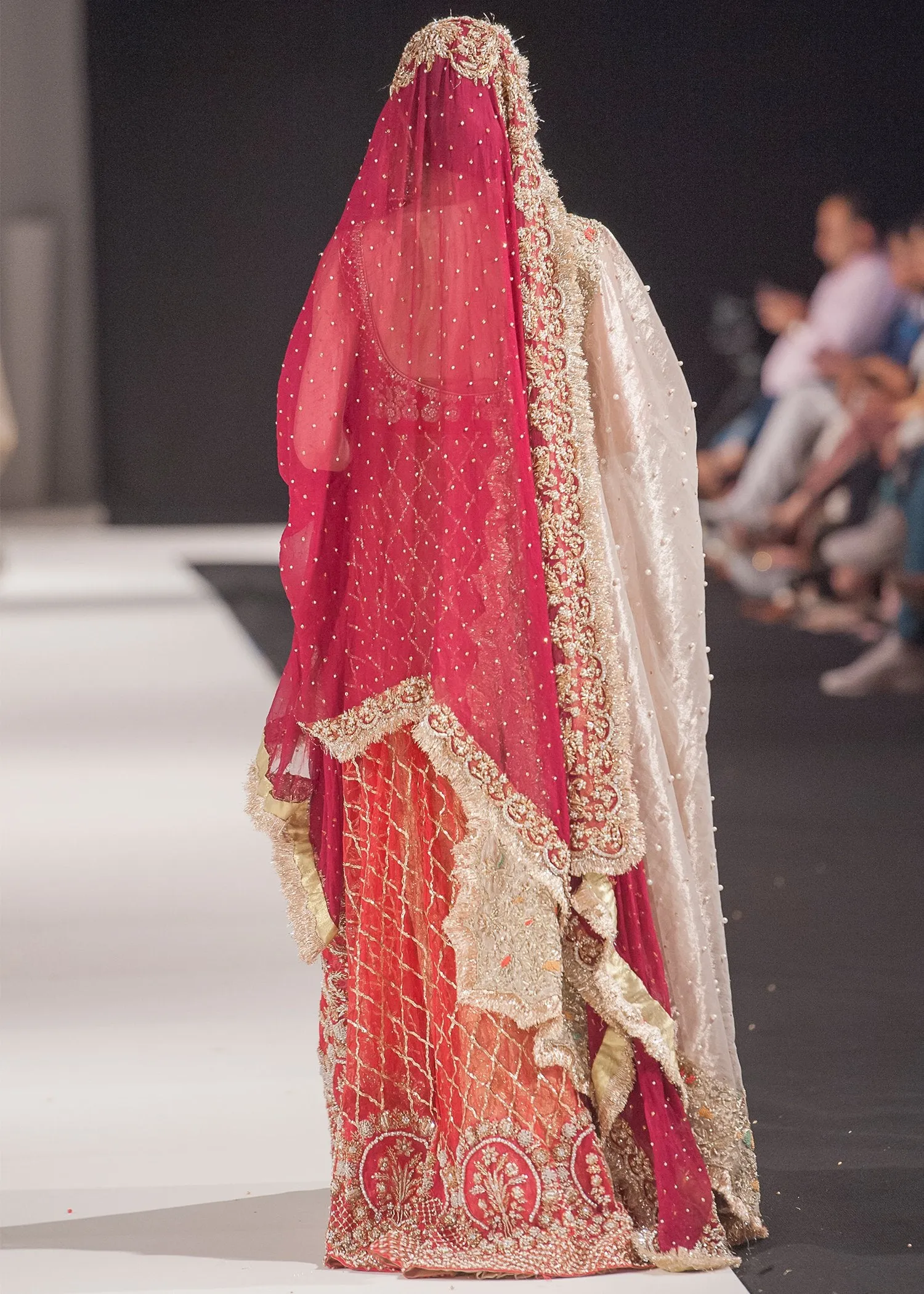Beautiful embroidered Asian bridal outfit in multi color # B3347
