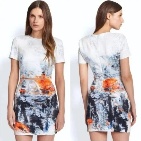 Bec &amp; Bridge Fire and Ice Dress cut out stomach short sleeve date going out