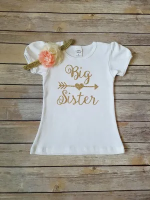 Big Sister Gold Glitter Shirt