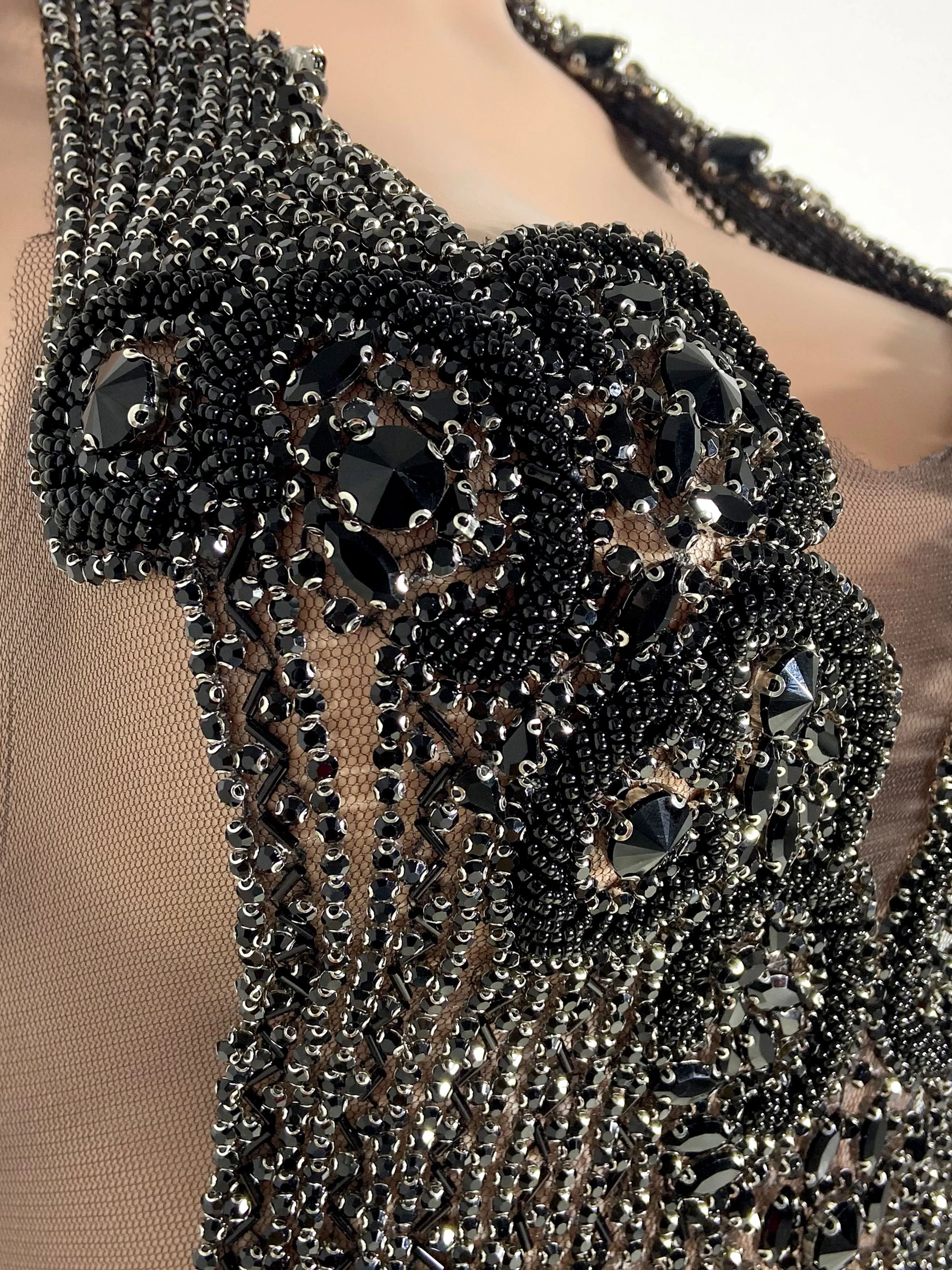 Black Glitter Halter Mini Dress