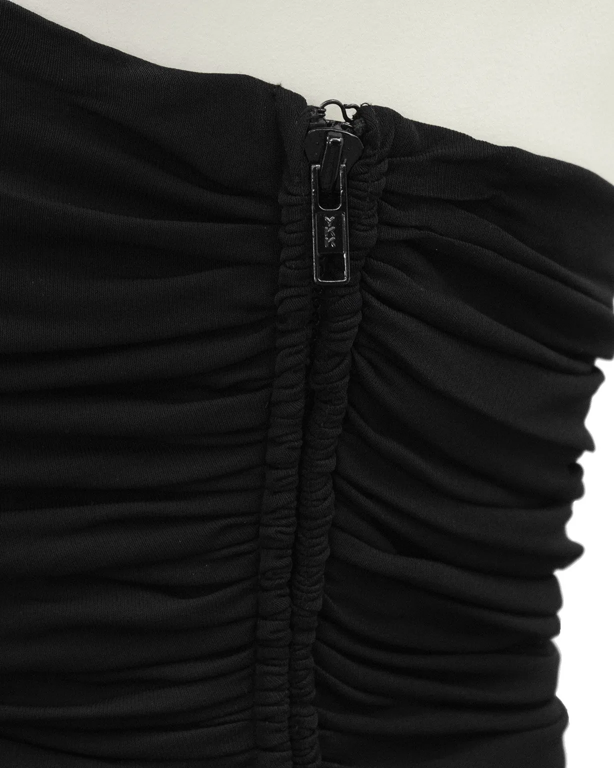 Black Jersey 2 PC Gown With Tassels