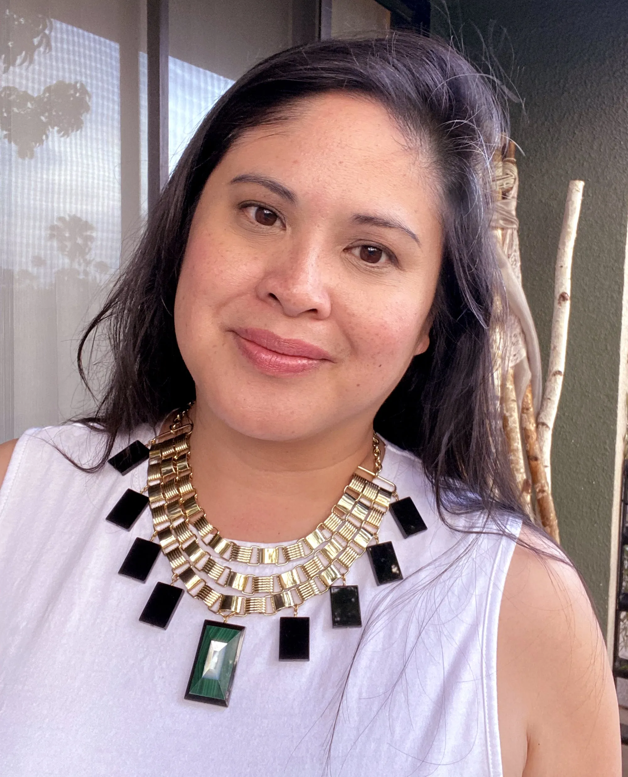 Black onyx and malachite necklace