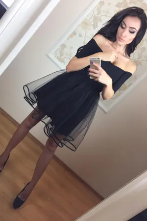 Black Short Sleeve Off Shoulder Homecoming Dress,Tulle Short Prom Dresses, MH131
