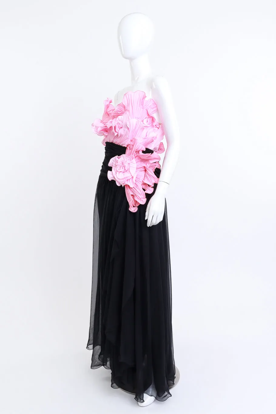 Blossoming Ruched Evening Gown