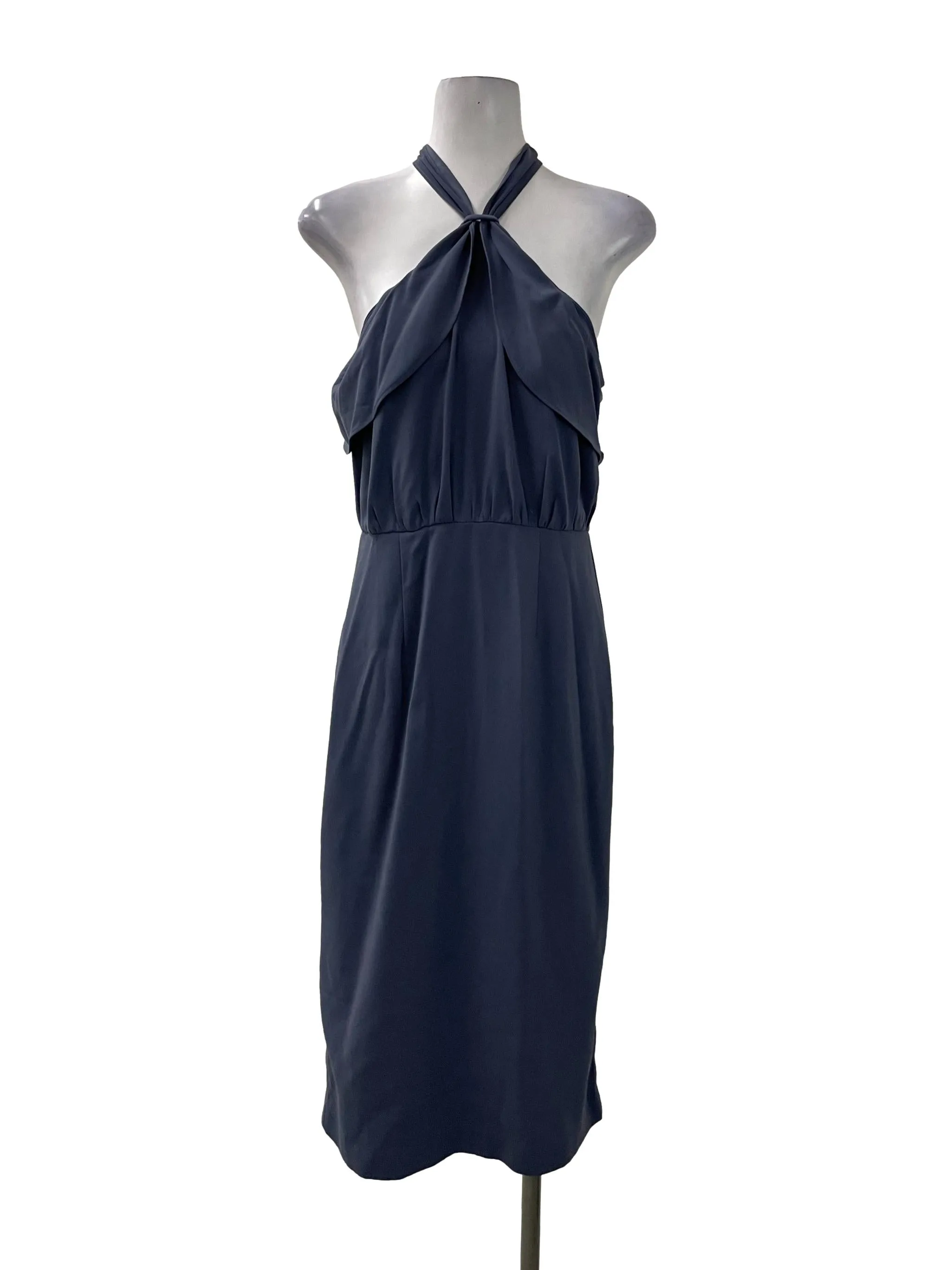 Blue High Neck Dress