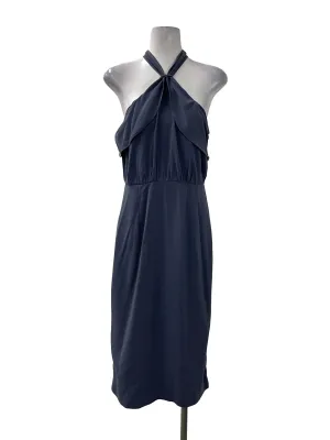 Blue High Neck Dress