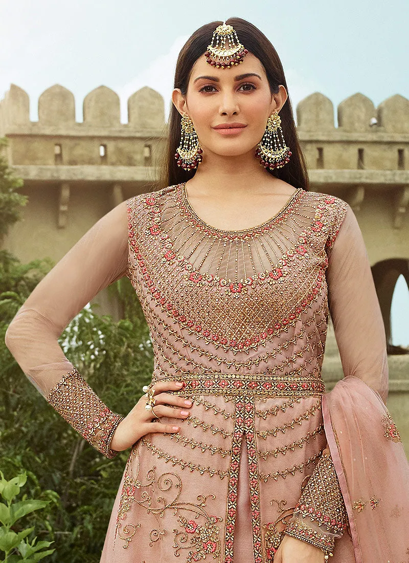 Blush Pink Layered Anarkali Suit