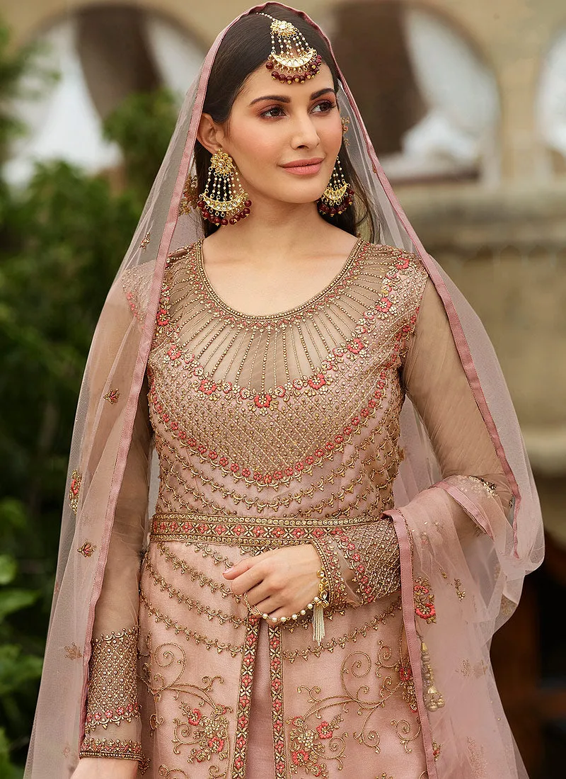Blush Pink Layered Anarkali Suit