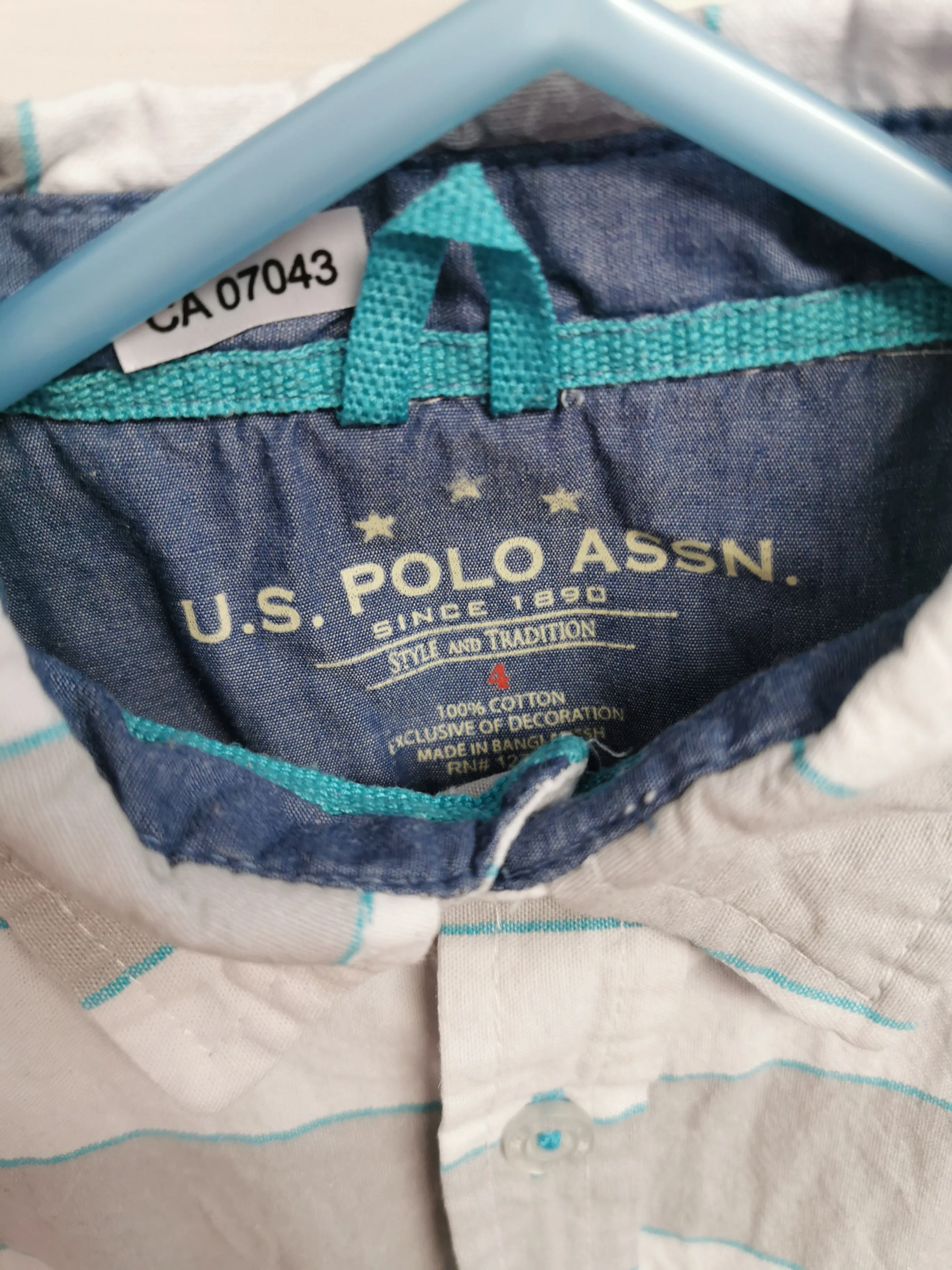 BOY SIZE 4 YEARS - U.S. POLO ASSN, Shortsleeve Dress Shirt EUC B50