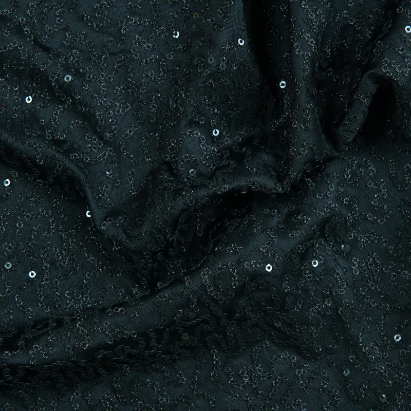 Broadway Sequin - Black Glitter