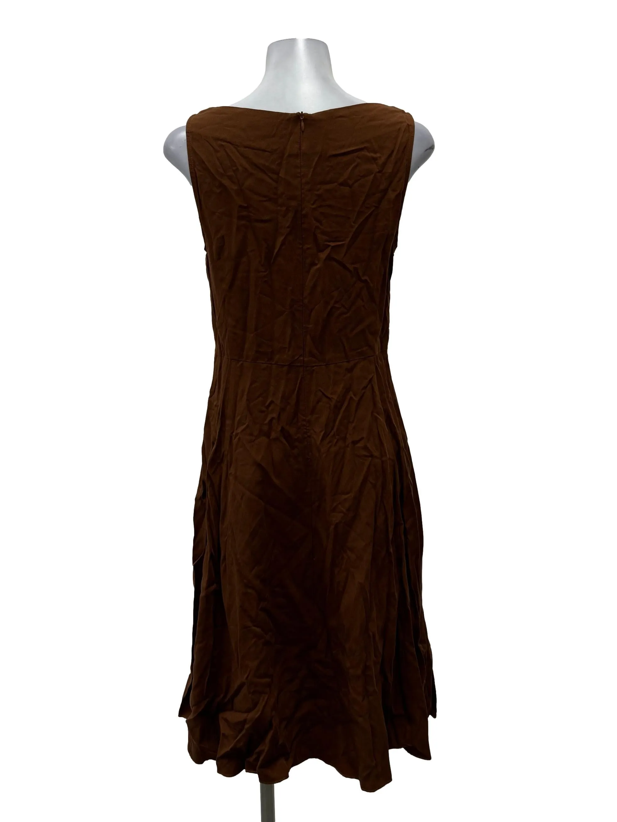 Brown High Neck Tank Dress