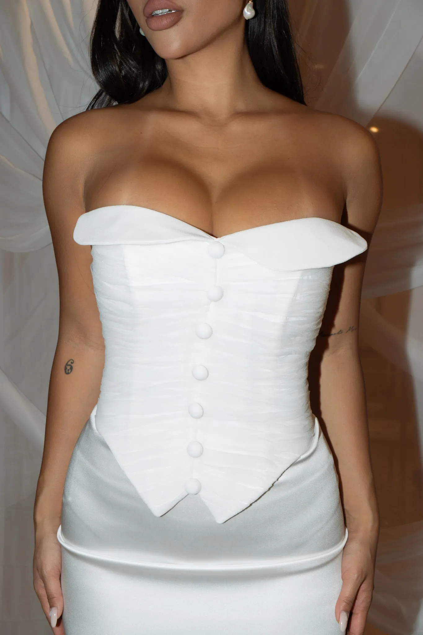 Button up corset suit top