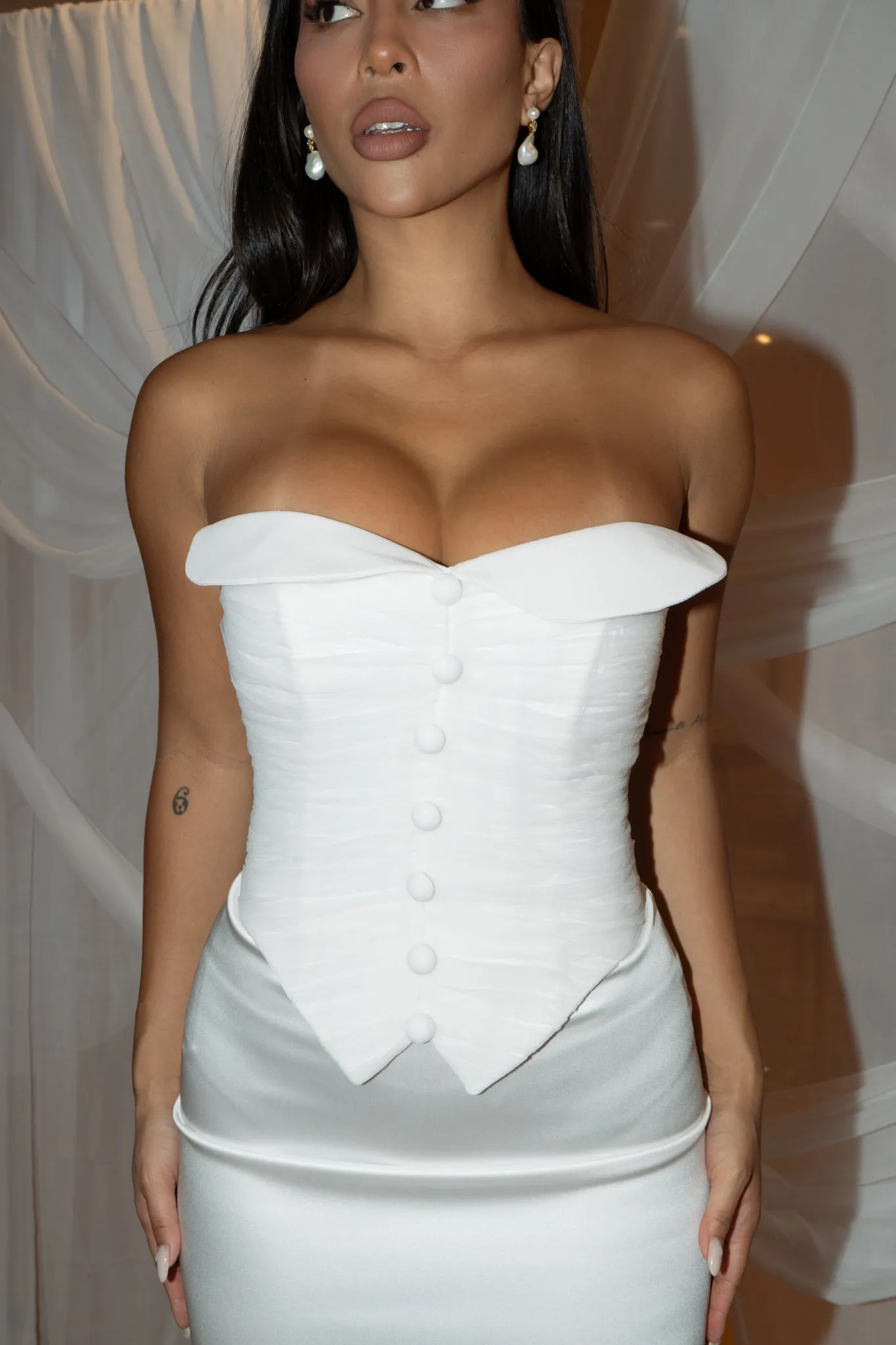 Button up corset suit top
