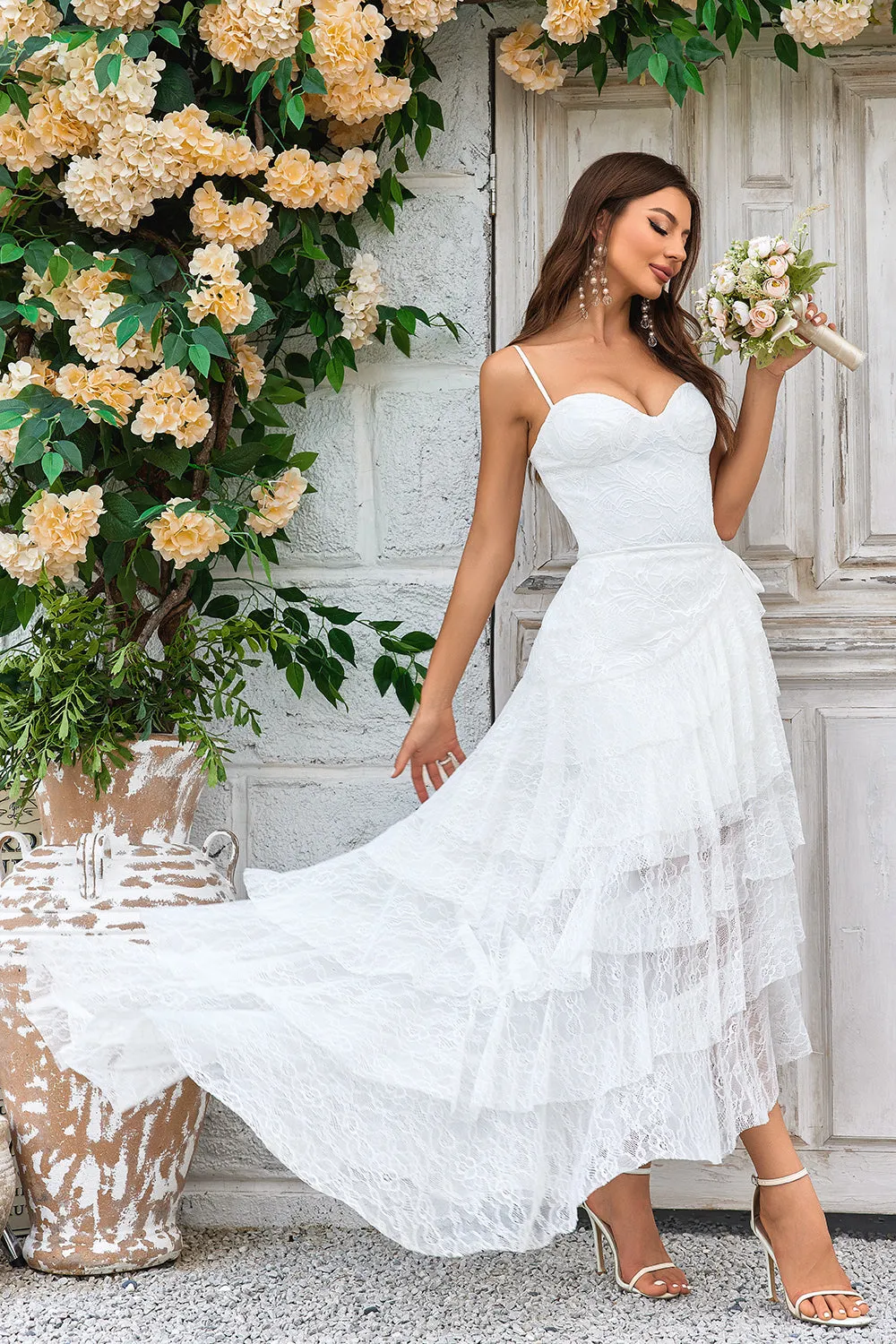 BYG-13 Spaghetti strap layered slim fit gown A-line dress