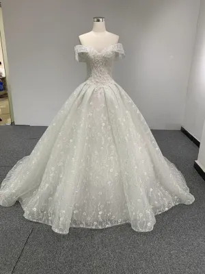 BYG lace flower bling bling beautiful wedding dress