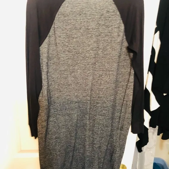 CALVIN KlEIN medium black &amp; gray sweatshirt dress scoop neck ,pockets