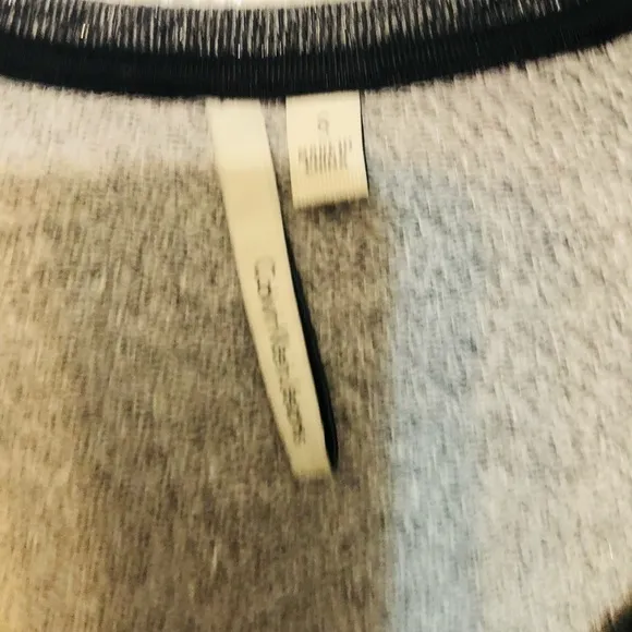 CALVIN KlEIN medium black &amp; gray sweatshirt dress scoop neck ,pockets