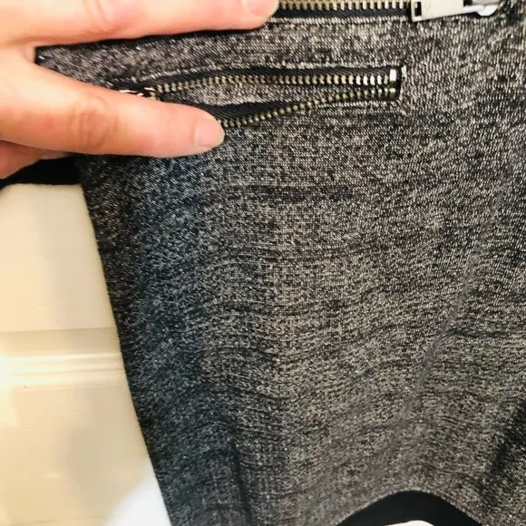 CALVIN KlEIN medium black &amp; gray sweatshirt dress scoop neck ,pockets