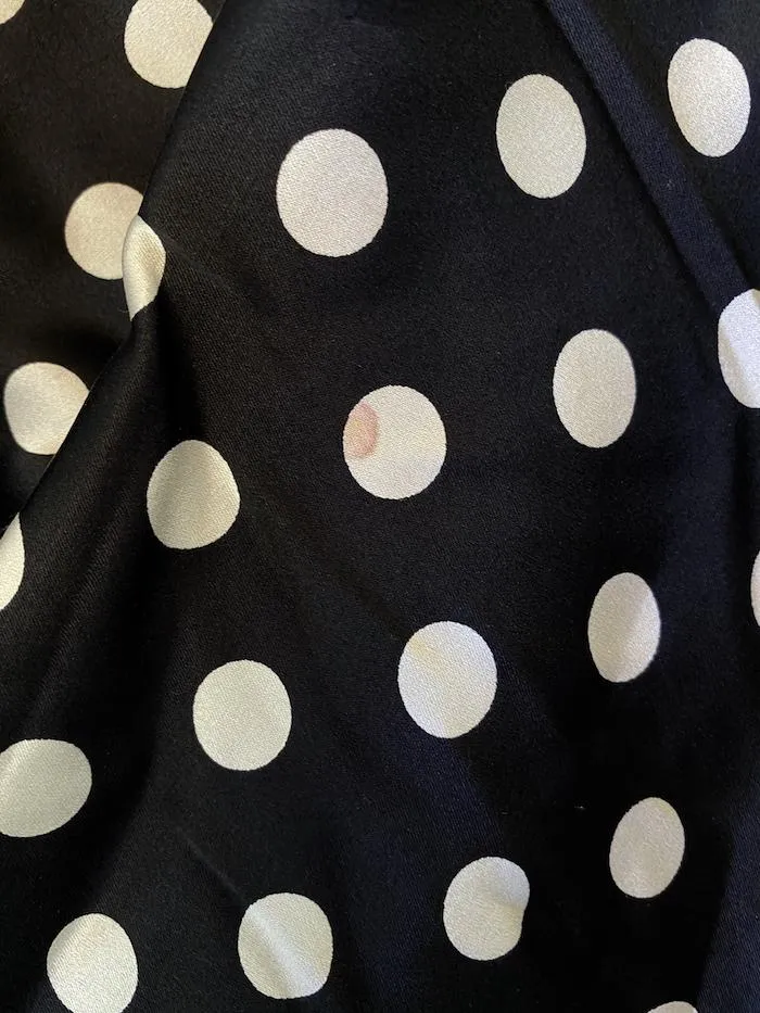 Caroline Constas Dress Marie Black & White Polka Dot Stretch Satin Size Medium