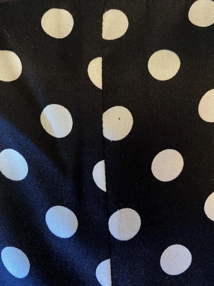 Caroline Constas Dress Marie Black & White Polka Dot Stretch Satin Size Medium