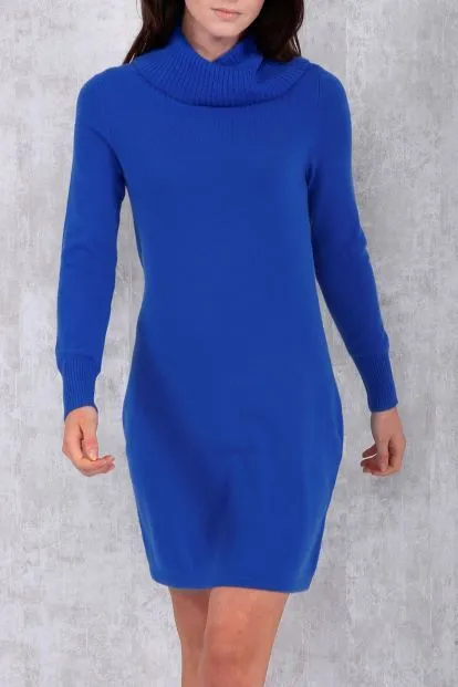Cashmere Long Sleeve Cowl Neck Dress