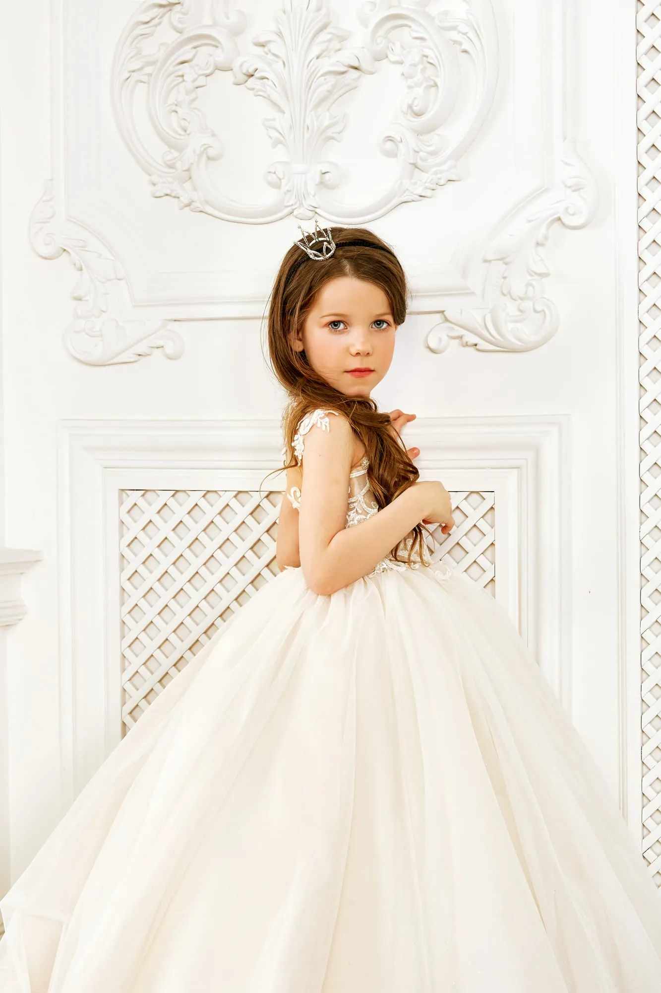 Catholic First Communion Dress with high Neckline