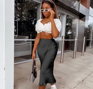 Causal Silk Skirt