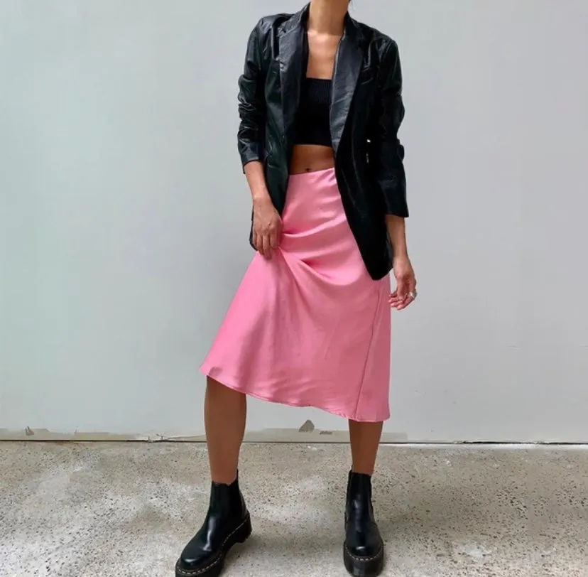 Causal Silk Skirt