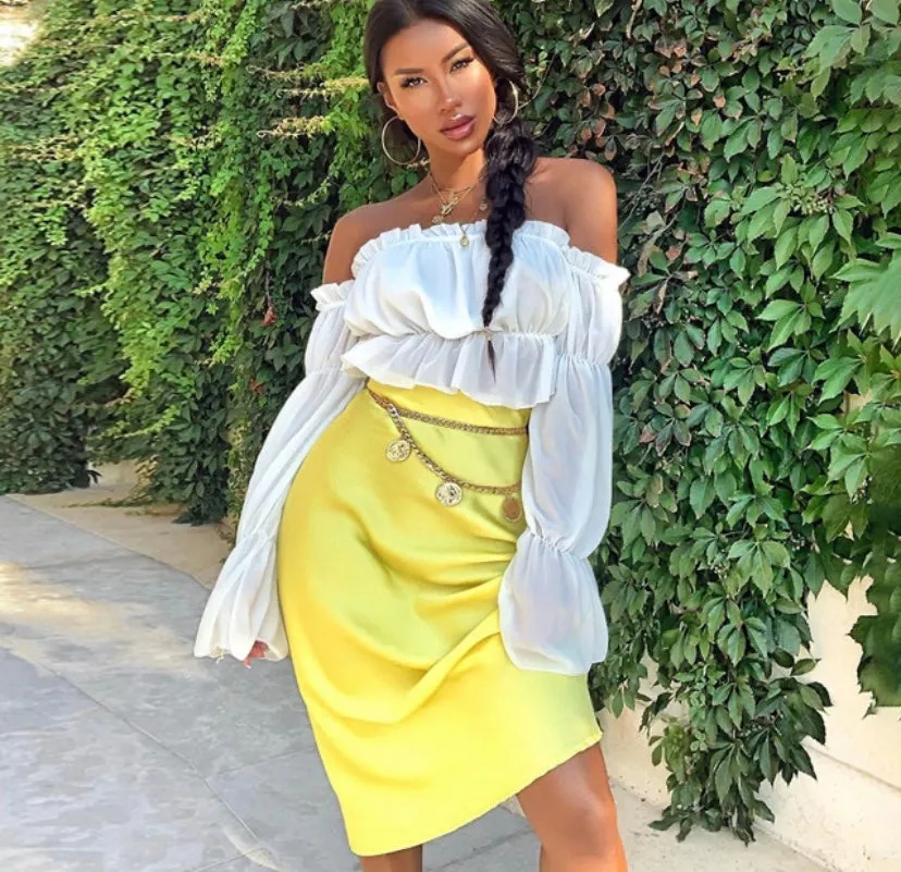 Causal Silk Skirt
