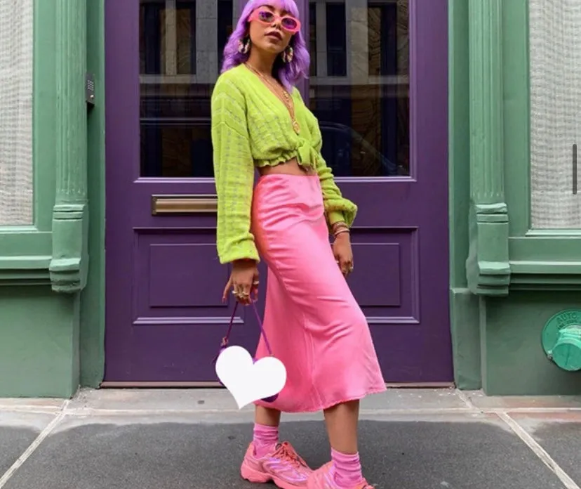 Causal Silk Skirt