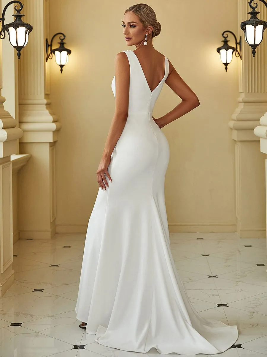 Cherry boat neck wedding dress with fishtail in ivory s28 Express NZ wide