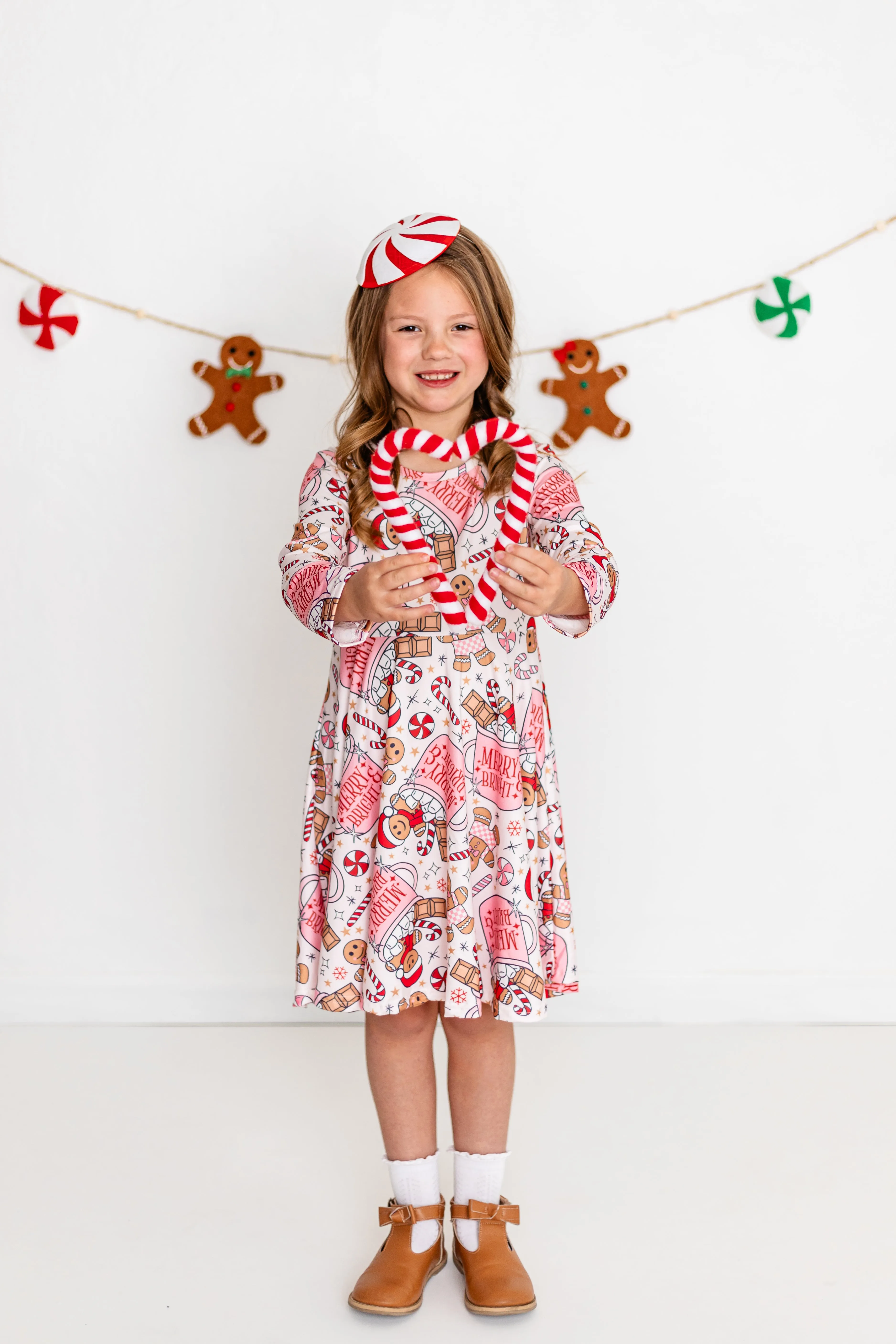 CHRISTMAS GINGERBREAD TWIRL DRESS