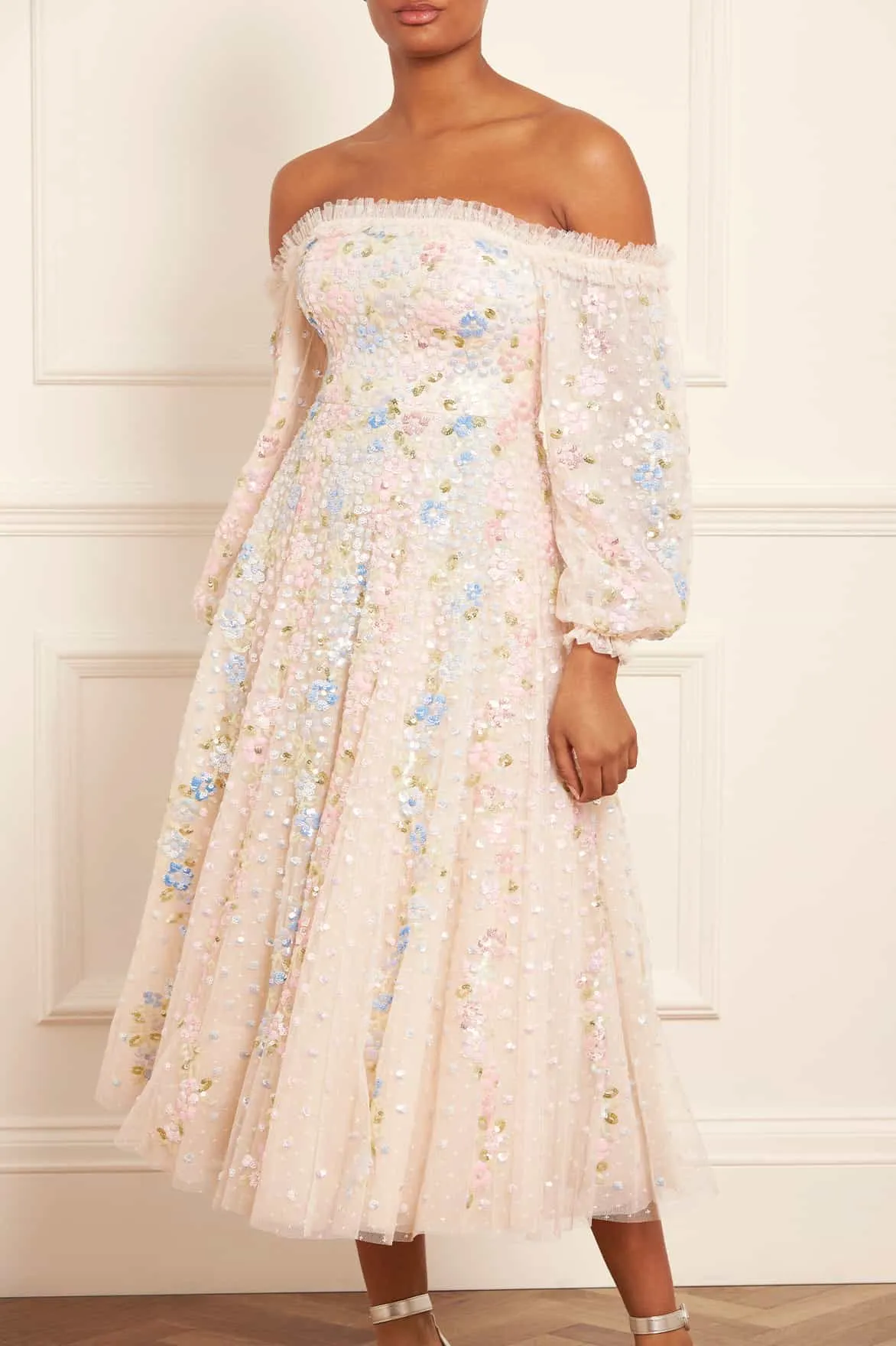 Confetti Gloss Off-Shoulder Ballerina Dress