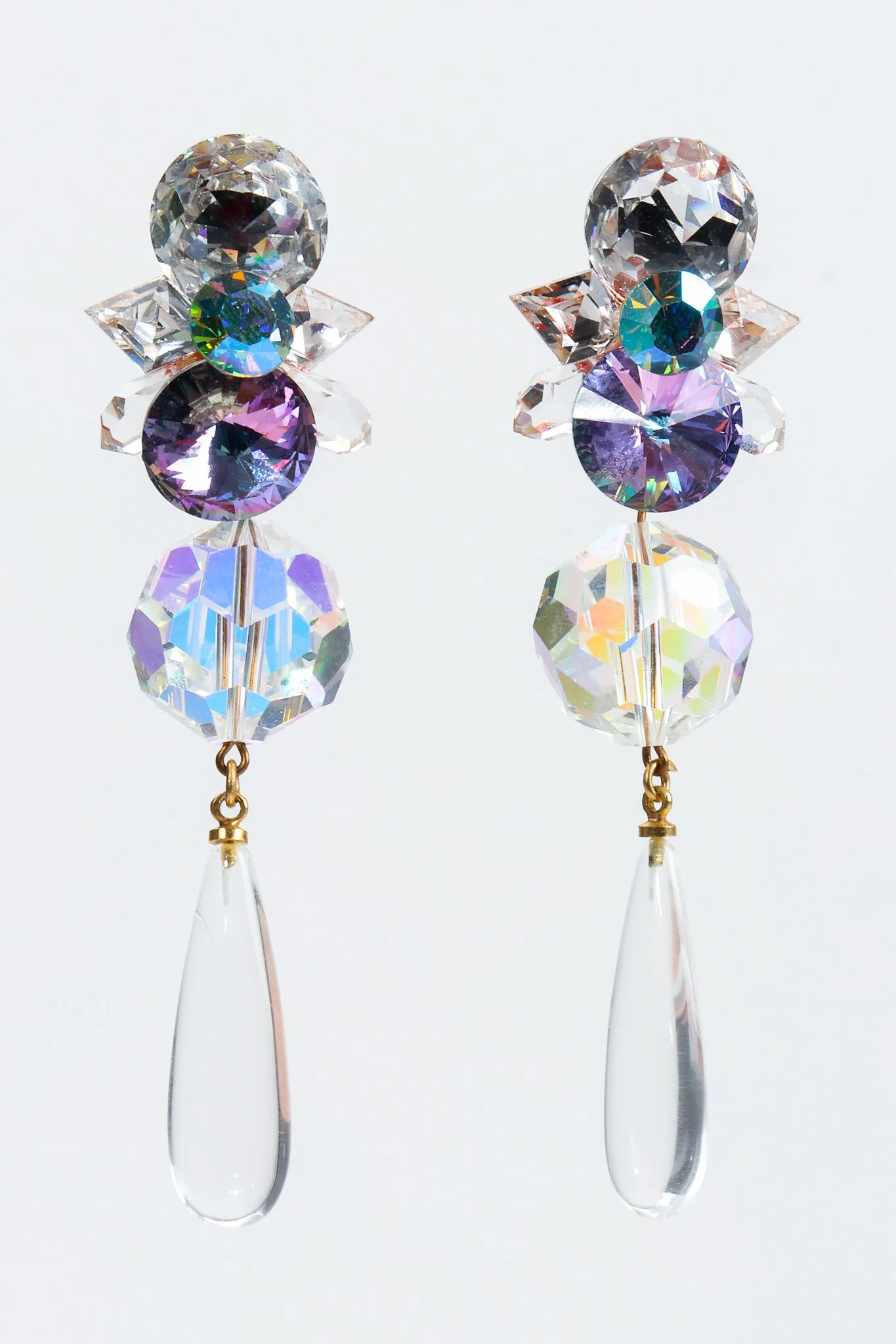 Crystal Icicle Teardrop Earrings