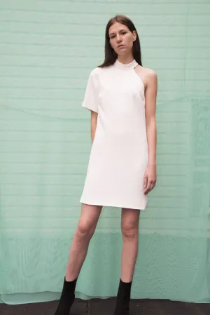 Cut-Out Shoulder Dress - Chalk